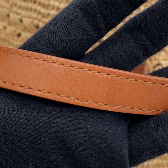 Saint Laurent Paris Pannier Crochet Raffia Basket Bag Beige Brown - Picture 11 of 13